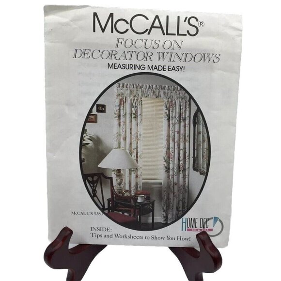 McCalls Focus On Decorator Windows Measuring Made Easy Tips Worksheets DIY 90s - Picture 1 of 3
